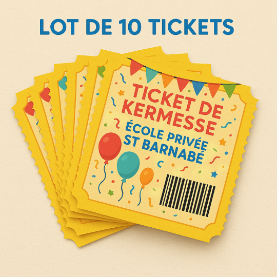 Lot de 10 Tickets de kermesse