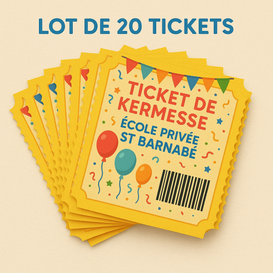 Lot de 20 Tickets de kermesse