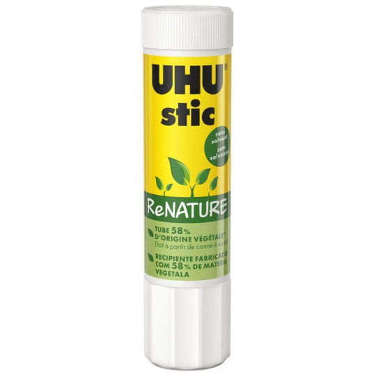 UHU stic ReNATURE - Bâton de colle - 8.2 g - Plastique écologique