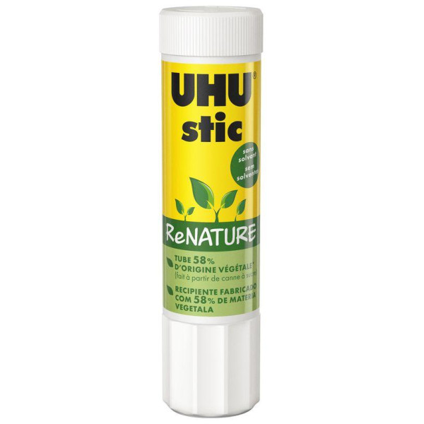UHU stic ReNATURE - Bâton de colle - 8.2 g - Plastique écologique