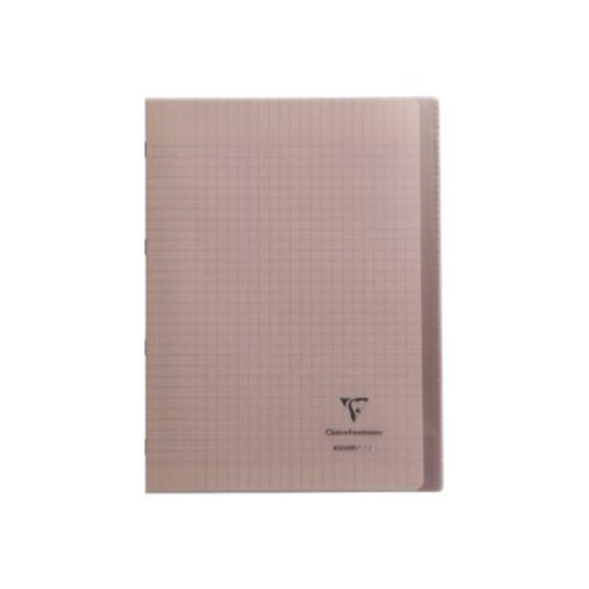 Clairefontaine Koverbook - Cahier polypro A4 (21x29,7 cm) - 96 pages - grands carreaux (Seyes) - gris