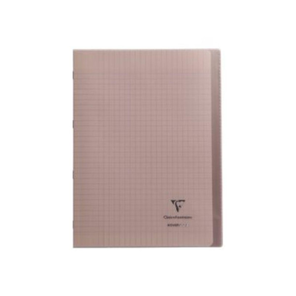 Clairefontaine Koverbook - Cahier polypro A4 (21x29,7 cm) - 96 pages - grands carreaux (Seyes) - gris