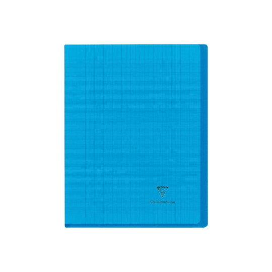 Clairefontaine Koverbook - Cahier polypro A4 (21x29,7 cm) - 96 pages - grands carreaux (Seyes) - bleu