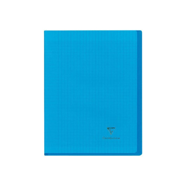 Clairefontaine Koverbook - Cahier polypro A4 (21x29,7 cm) - 96 pages - grands carreaux (Seyes) - bleu