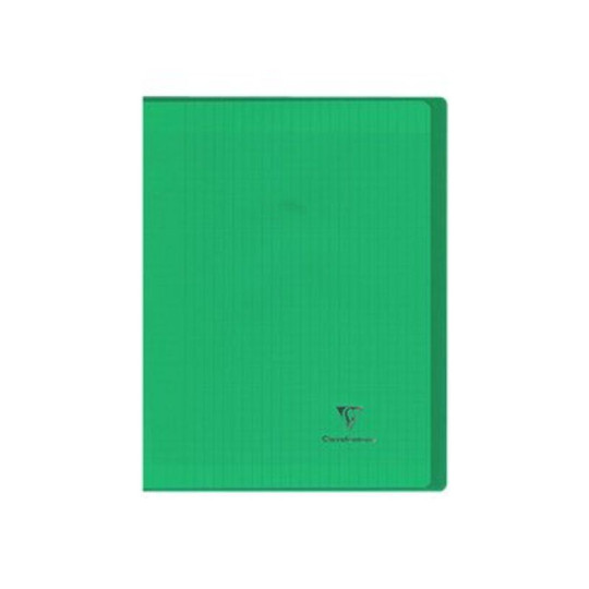 Clairefontaine Koverbook - Cahier polypro A4 (21x29,7 cm) - 96 pages - grands carreaux (Seyes) - vert