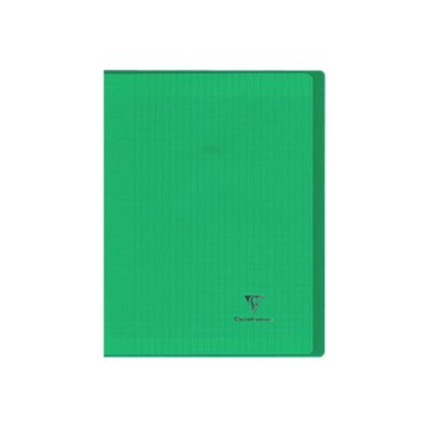 Clairefontaine Koverbook - Cahier polypro A4 (21x29,7 cm) - 96 pages - grands carreaux (Seyes) - vert