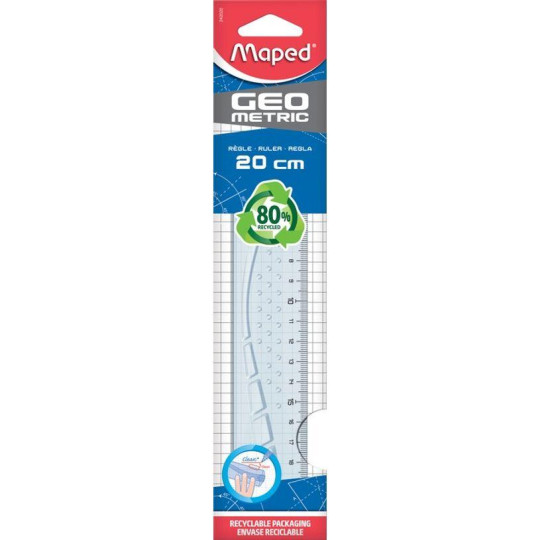 Maped Geometric - Règle 20 cm - transparente