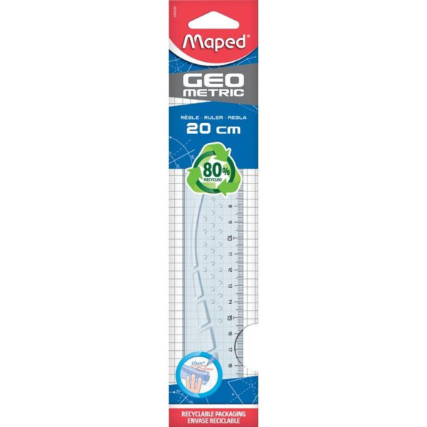 Maped Geometric - Règle 20 cm - transparente