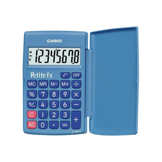 Calculatrice de poche Casio Petit-FX LC-401LV - 8 chiffres - alimentation batterie - bleu