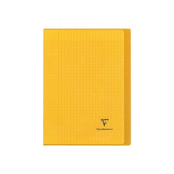 Clairefontaine Koverbook - Cahier polypro A4 (21x29,7 cm) - 96 pages - grands carreaux (Seyes) - jaune