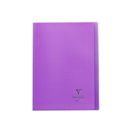 Clairefontaine Koverbook - Cahier polypro A4 (21x29,7 cm) - 96 pages - grands carreaux (Seyes) - violet