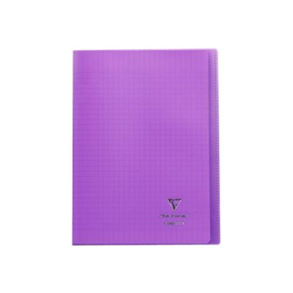 Clairefontaine Koverbook - Cahier polypro A4 (21x29,7 cm) - 96 pages - grands carreaux (Seyes) - violet