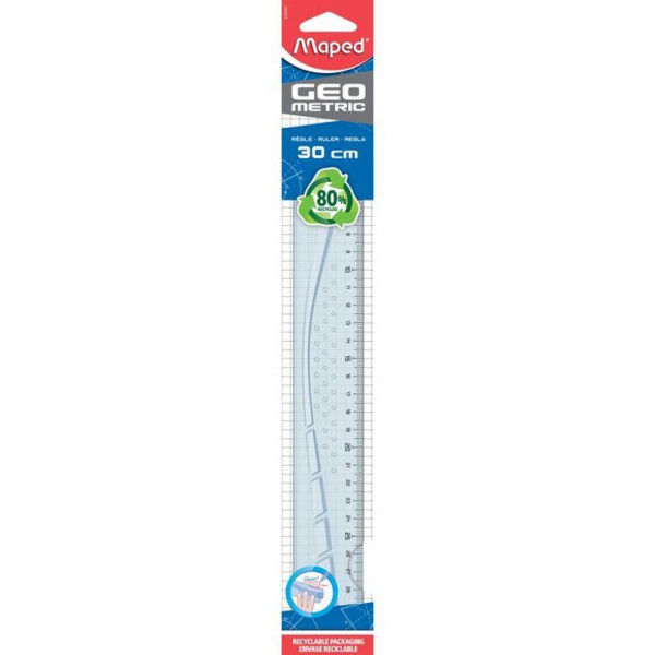 Maped Geometric - Règle 30 cm - transparente
